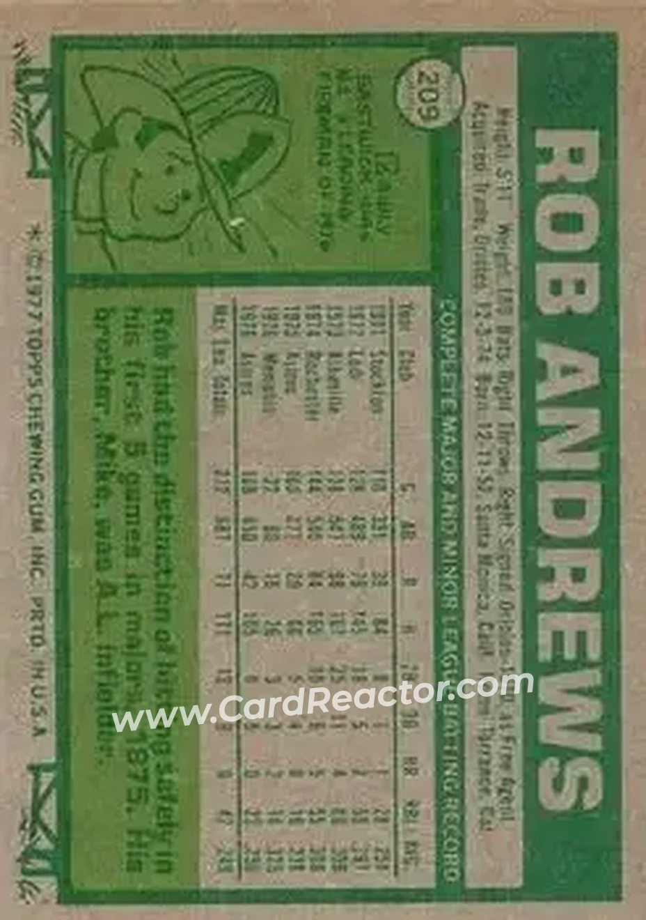 Back of Rob Andrews