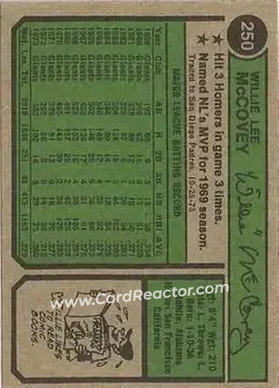 Back of Willie McCovey