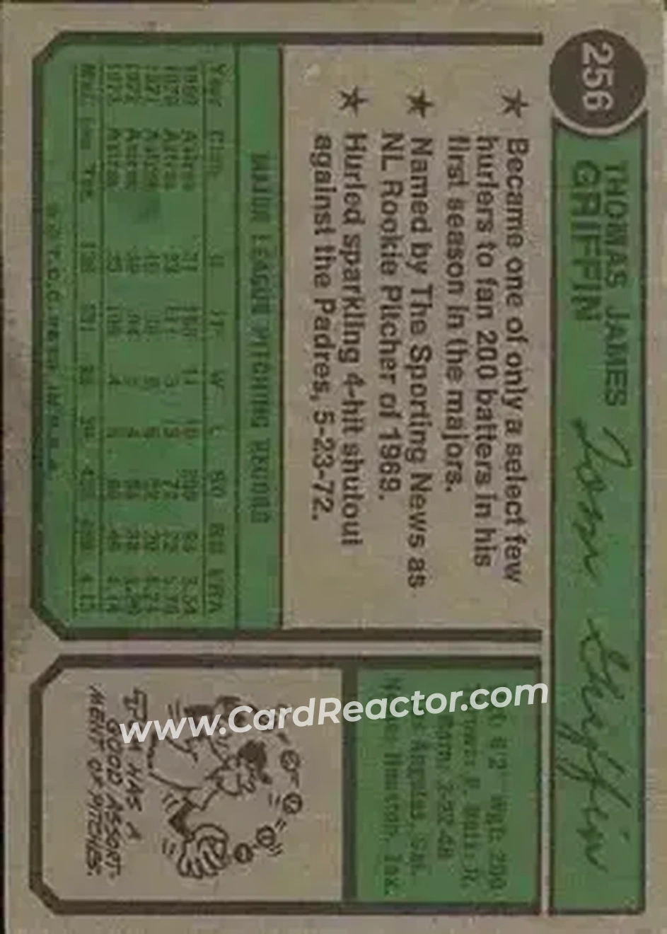 Back of Tom Griffin