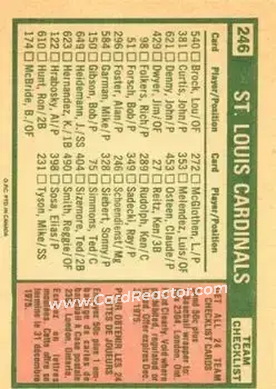 Back of Card #246