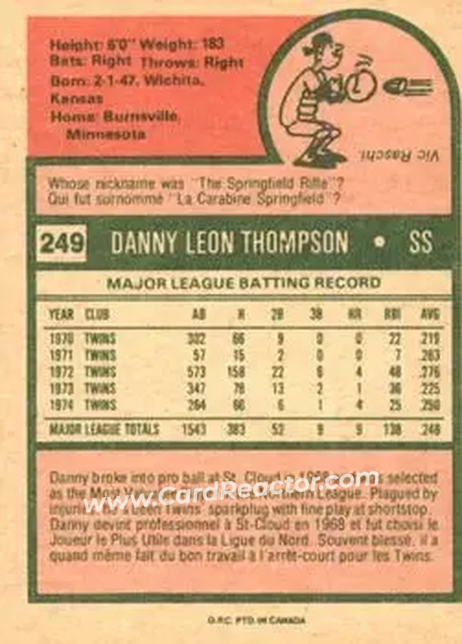 Back of Danny Thompson