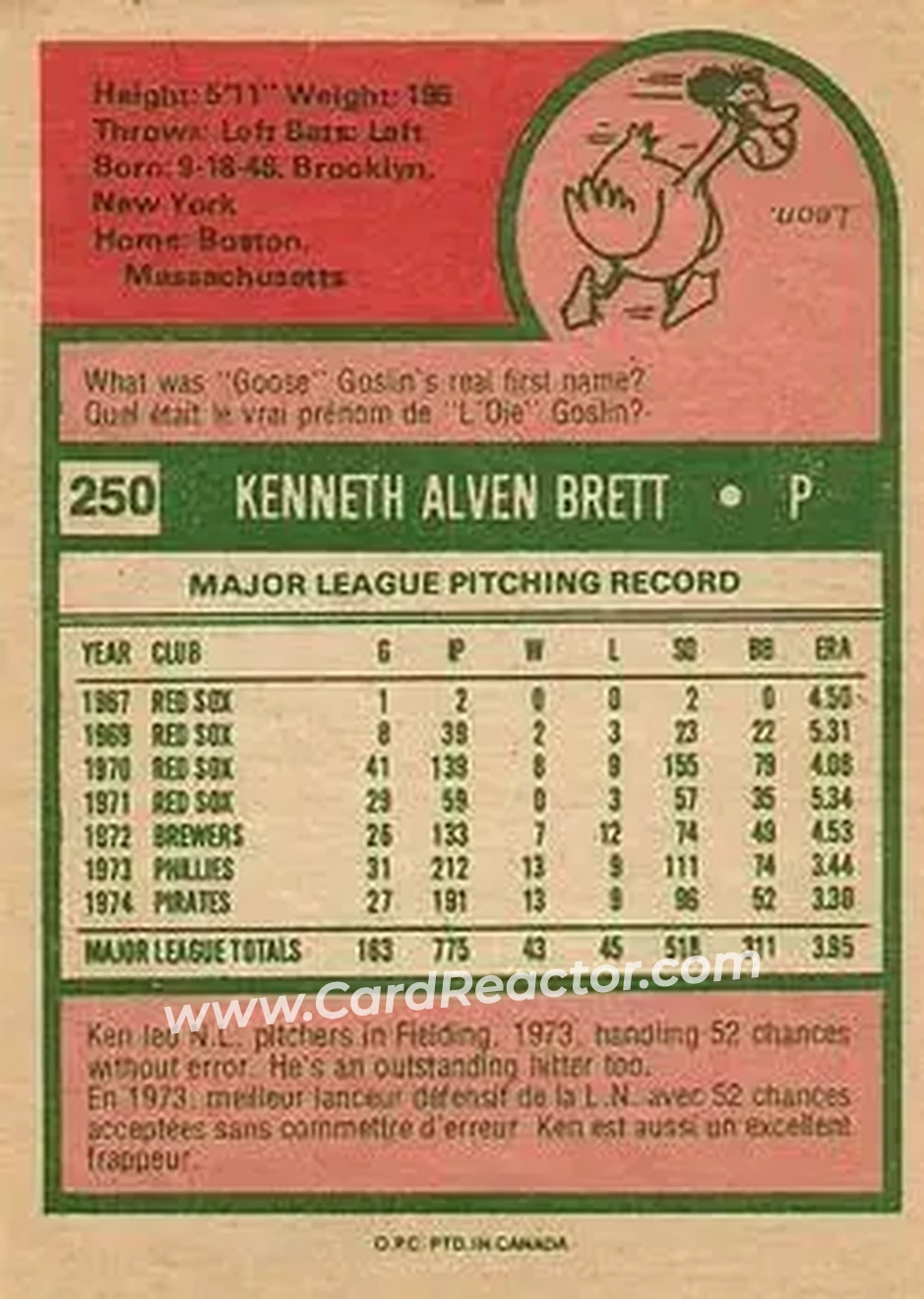 Back of Ken Brett