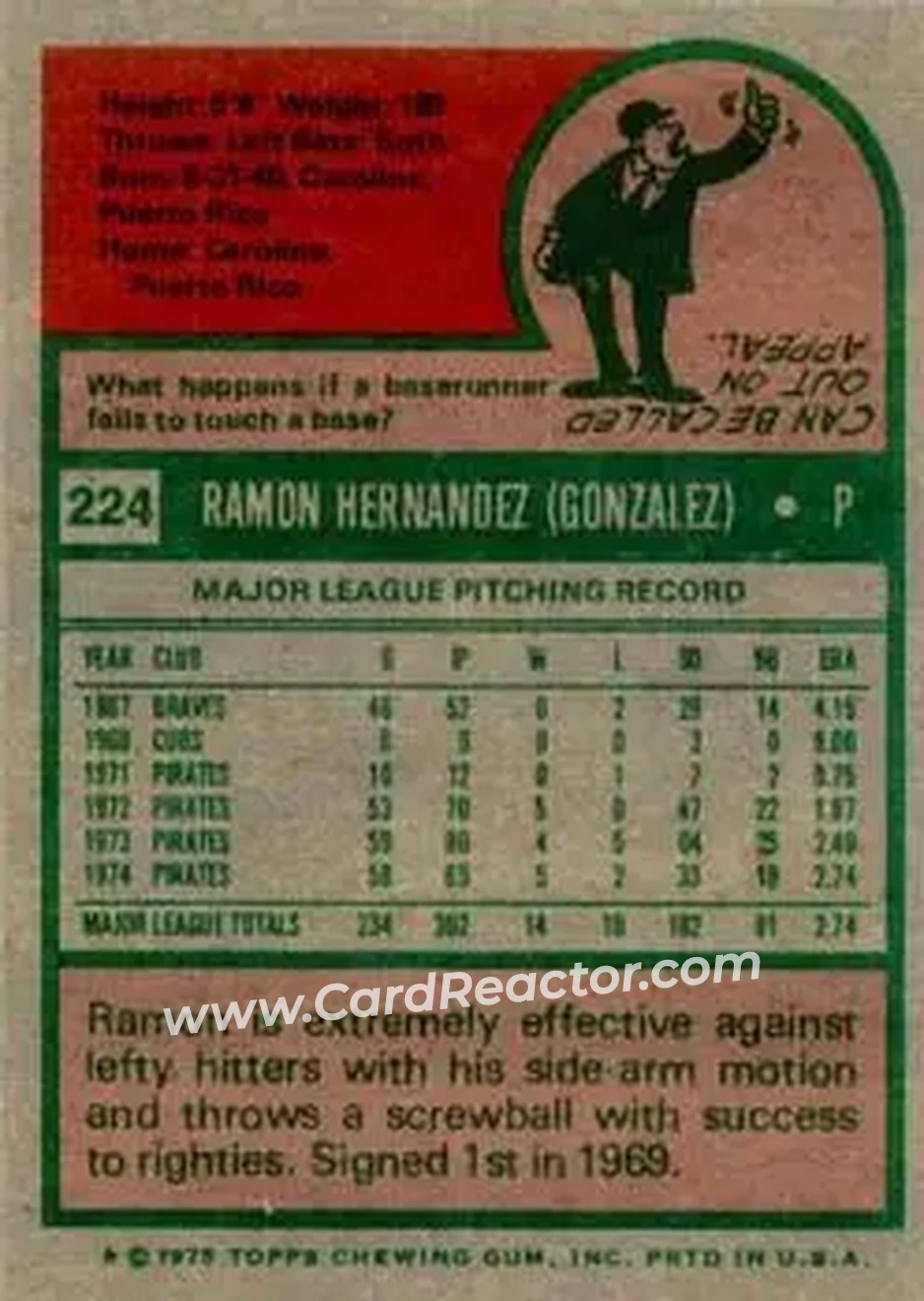 Back of Ramon Hernandez