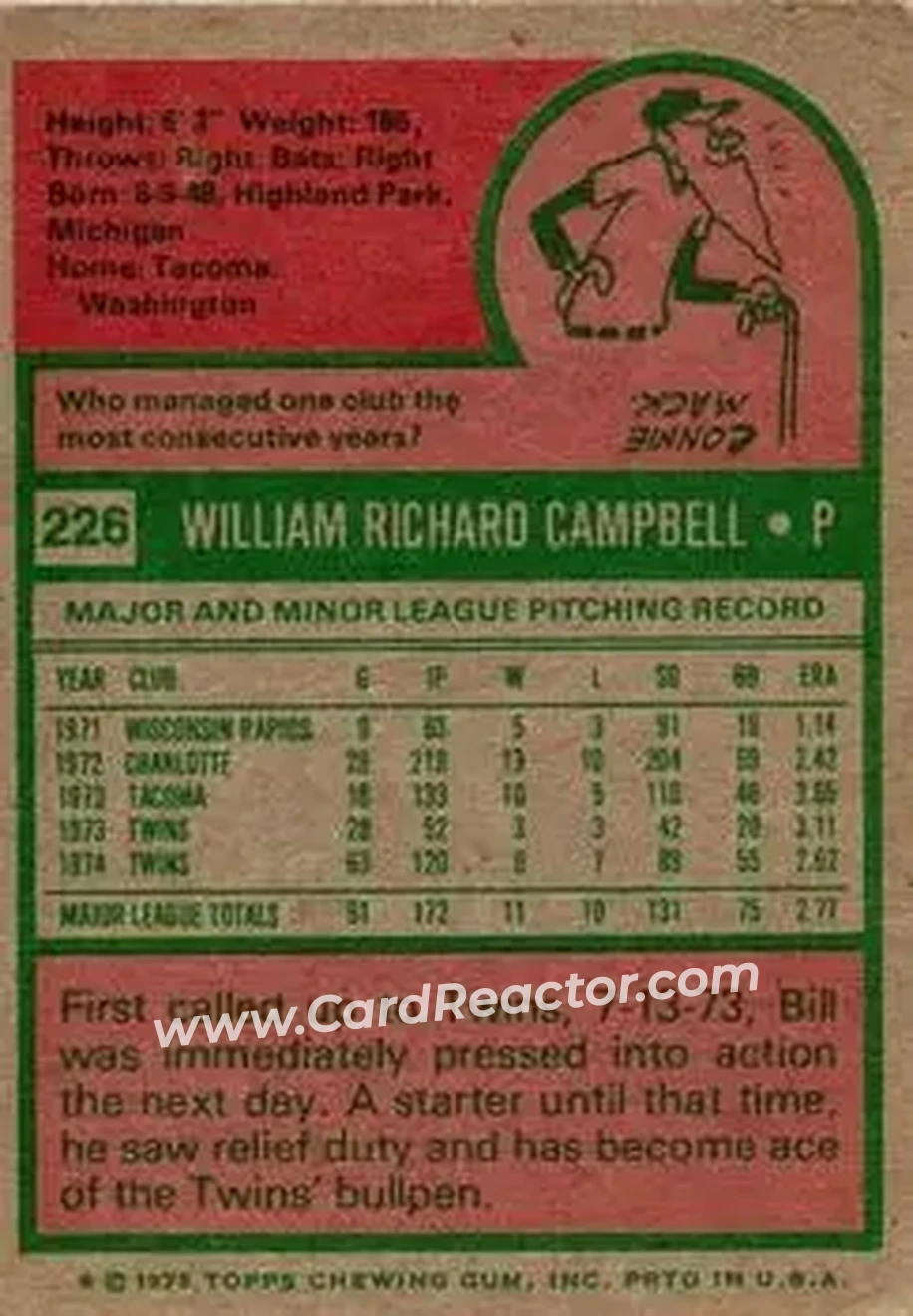 Back of Bill Campbell