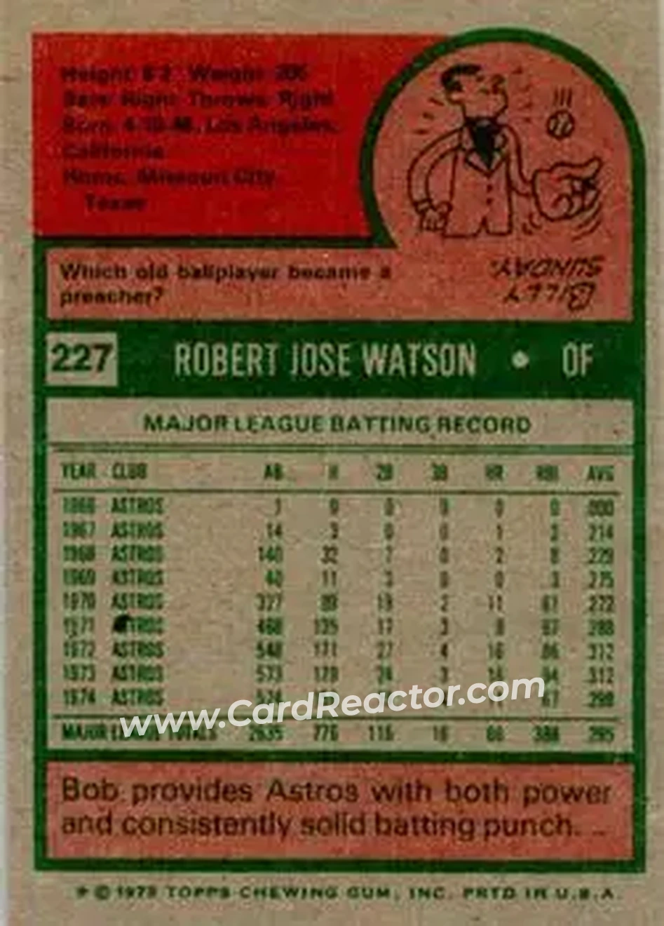 Back of Bob Watson