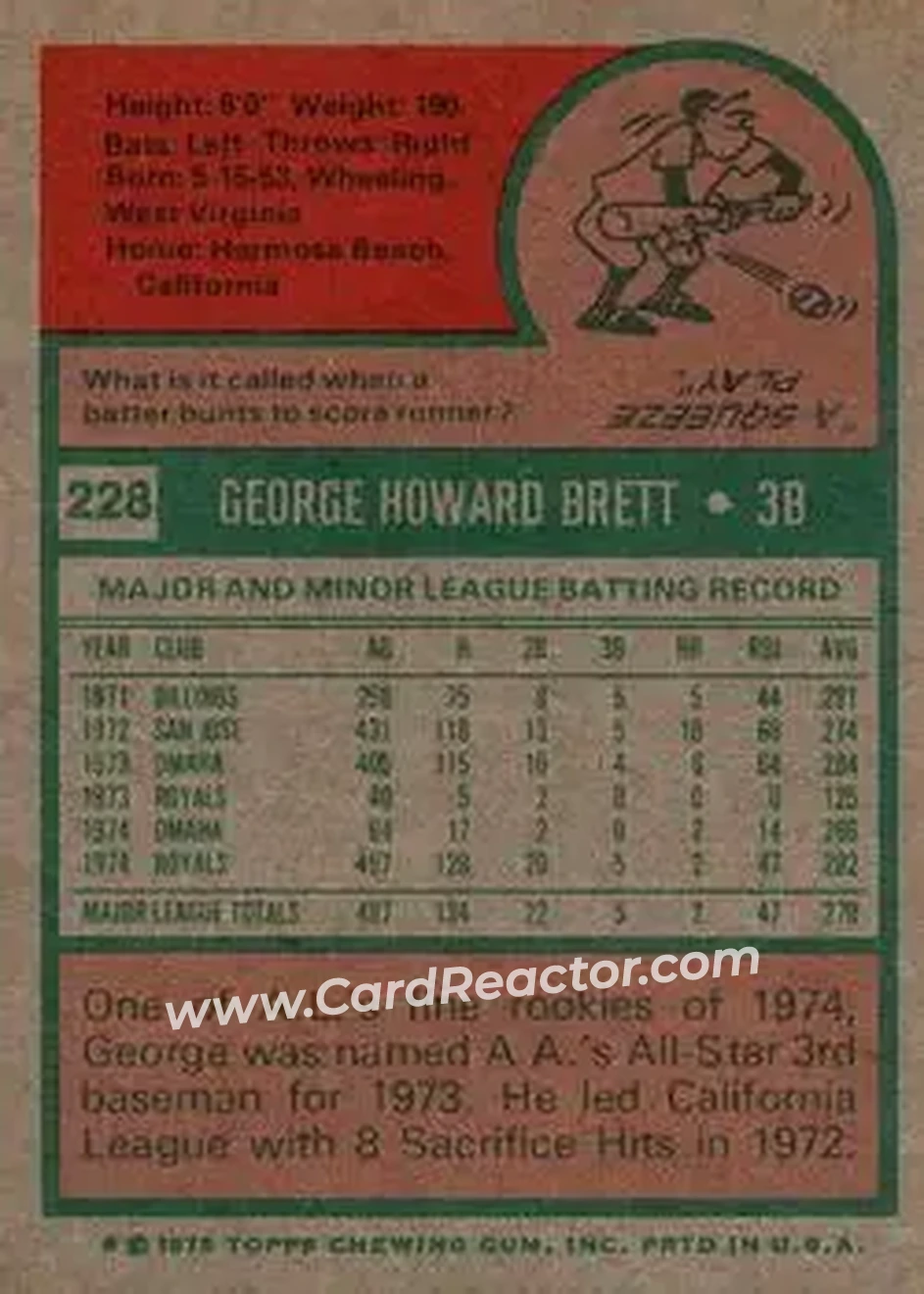 Back of George Brett