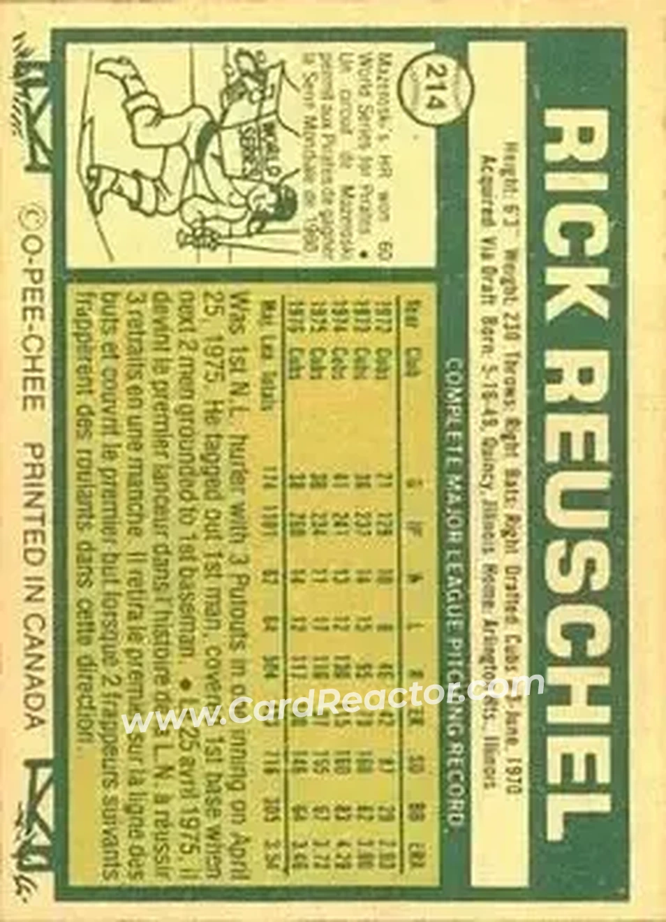Back of Rick Reuschel