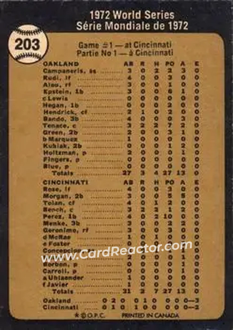 Back of Card #203