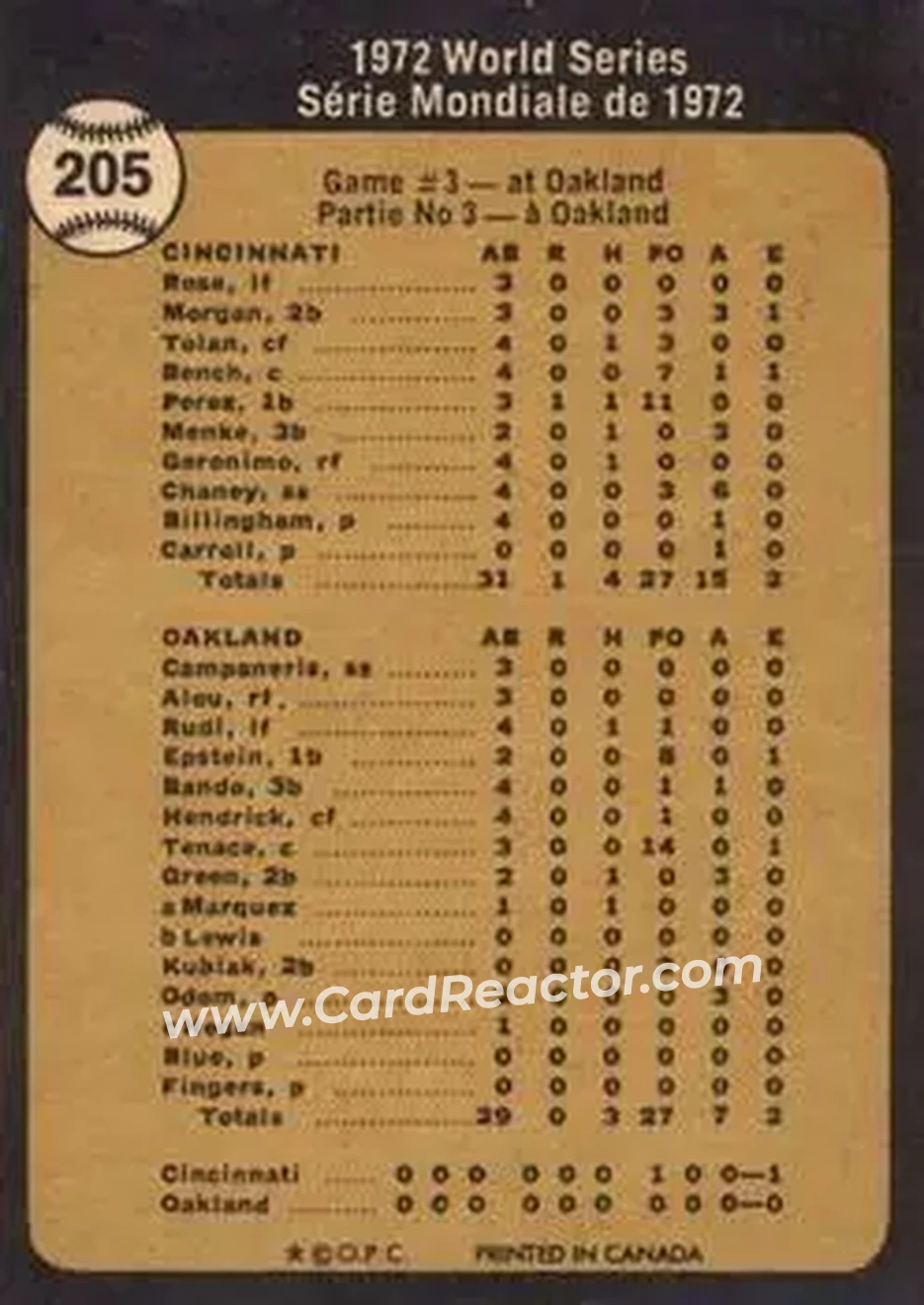 Back of Card #205