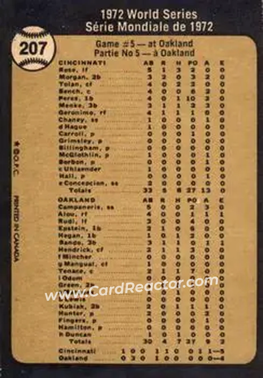 Back of Card #207