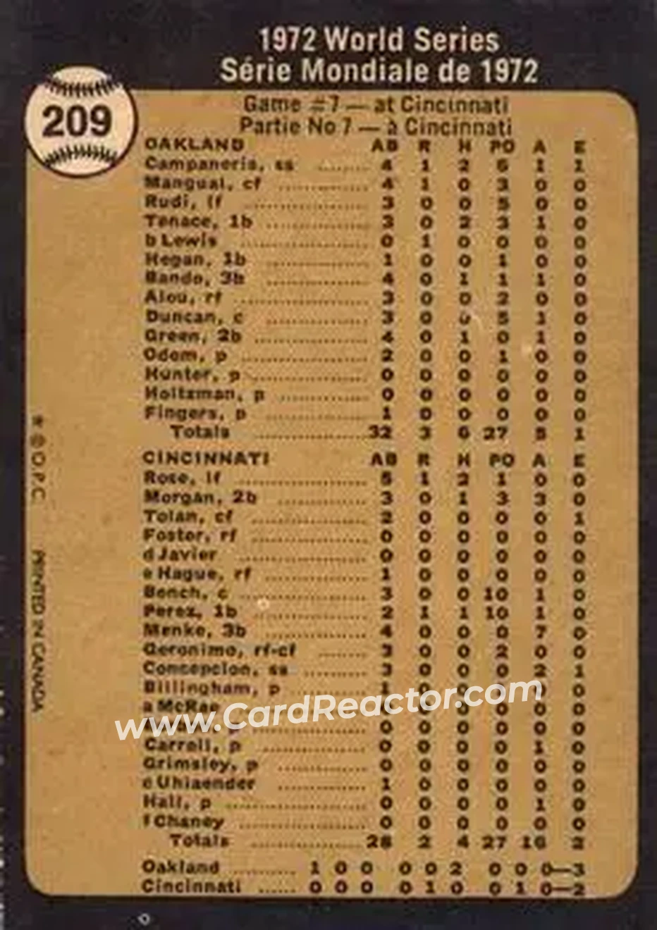 Back of Card #209