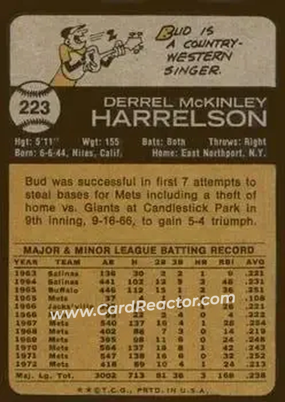Back of Bud Harrelson
