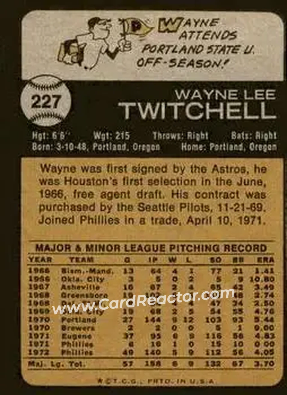 Back of Wayne Twitchell