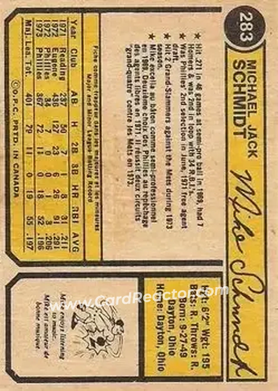 Back of Mike Schmidt