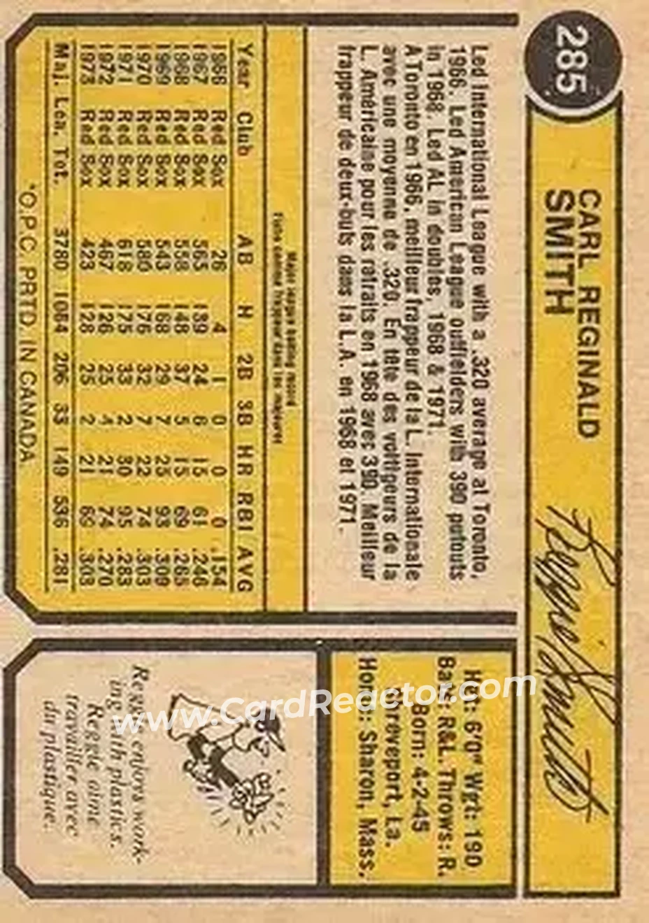 Back of Reggie Smith