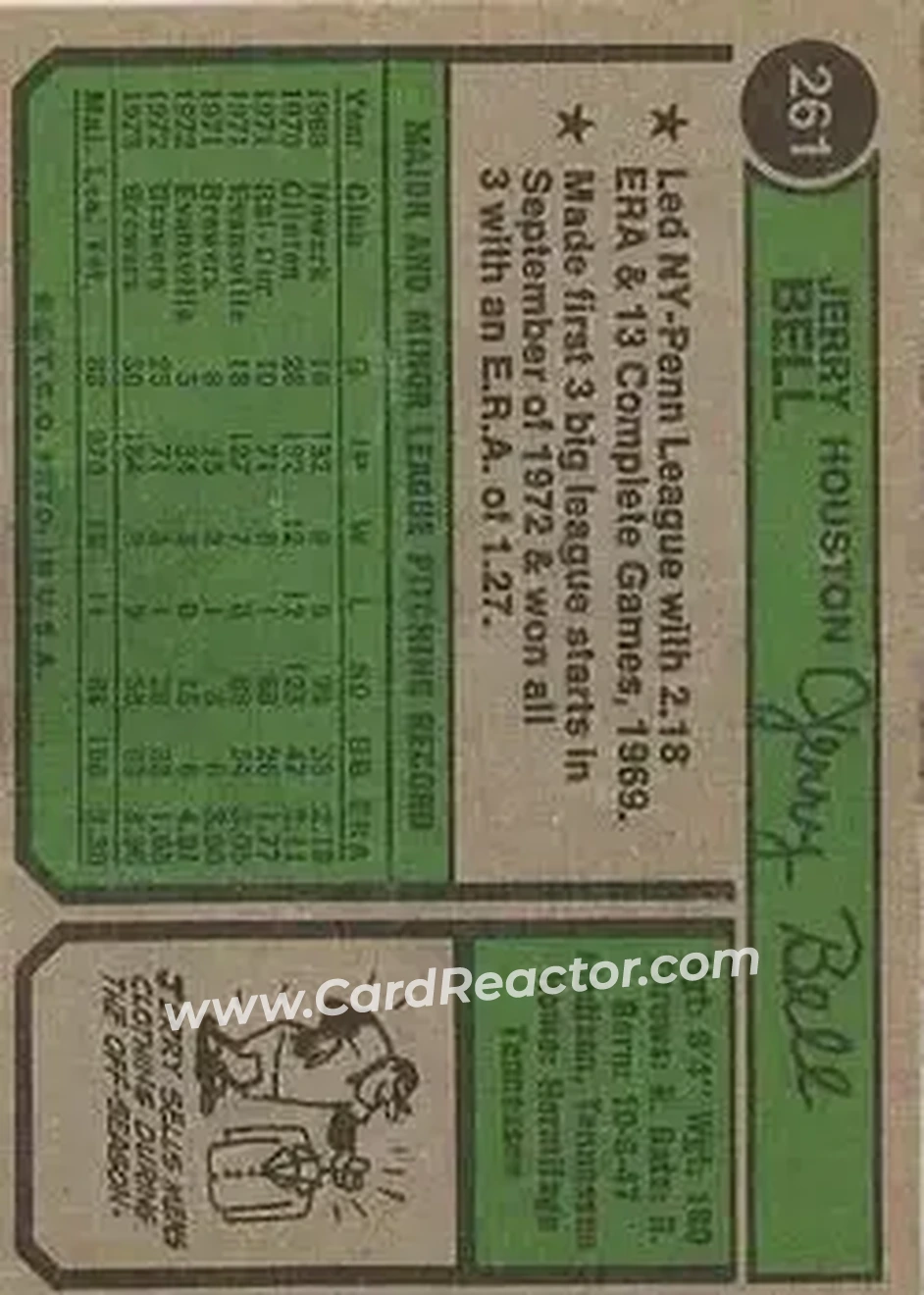 Back of Jerry Bell