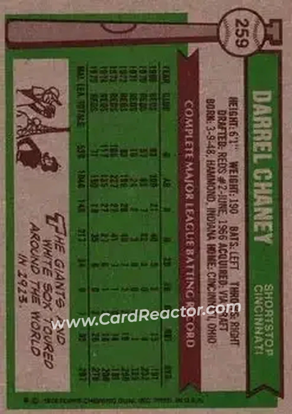 Back of Darrel Chaney