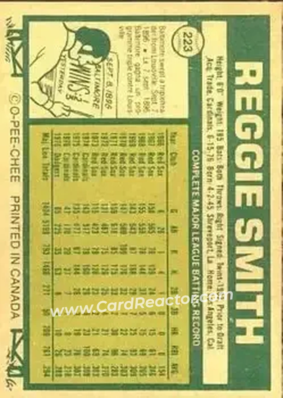 Back of Reggie Smith