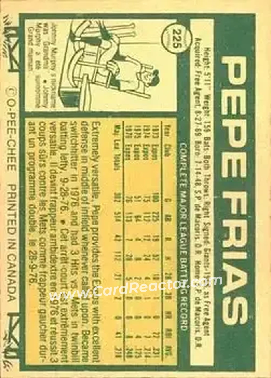 Back of Pepe Frias