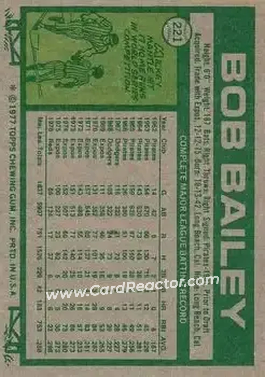 Back of Bob Bailey