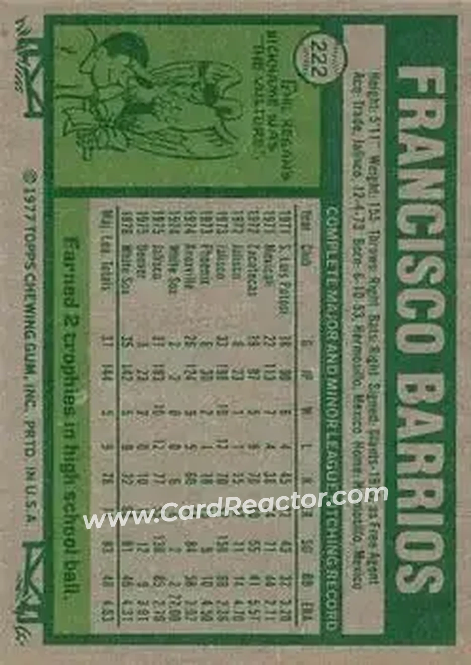 Back of Francisco Barrios