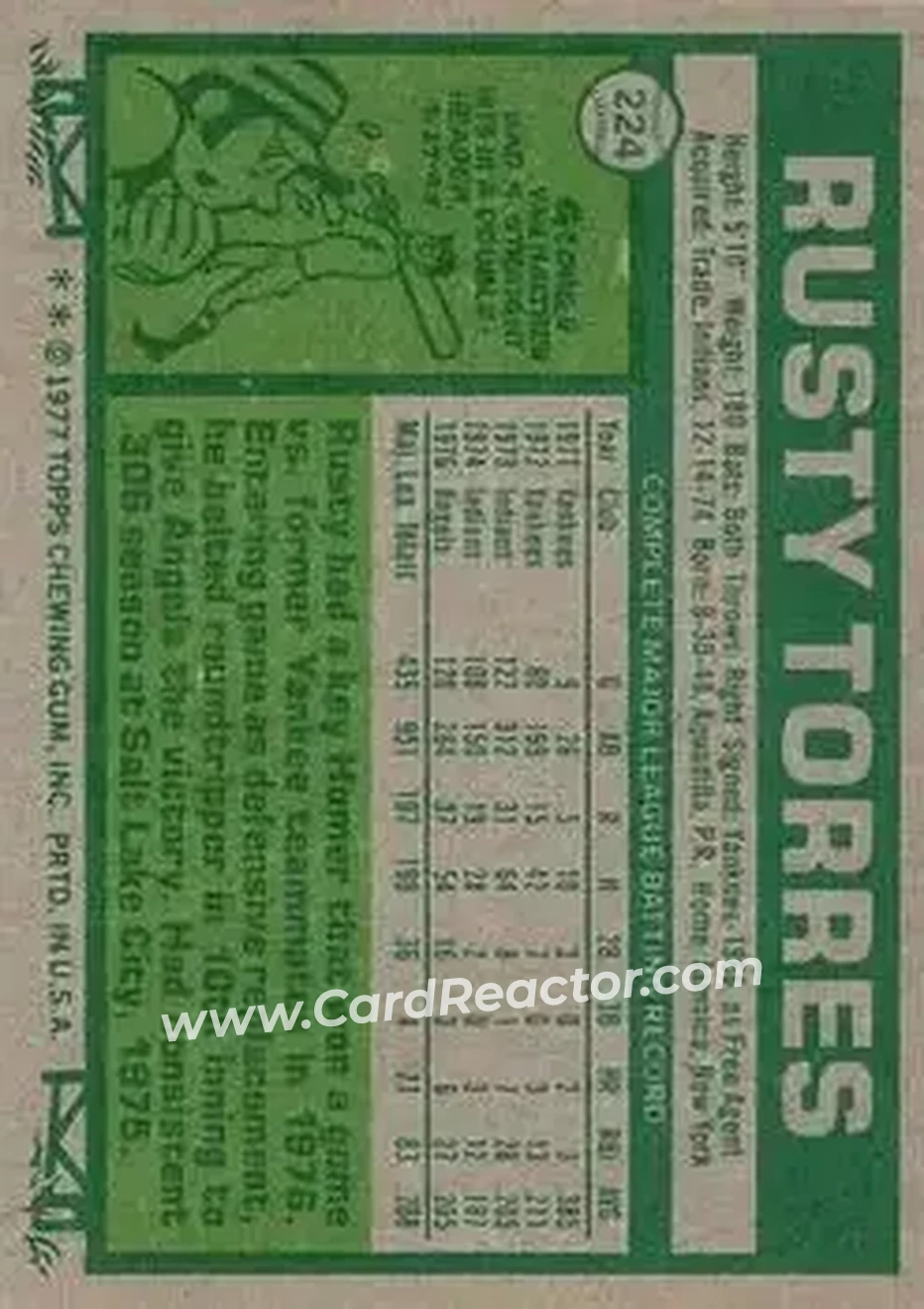 Back of Rusty Torres