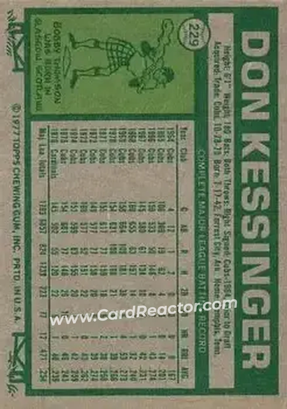Back of Don Kessinger
