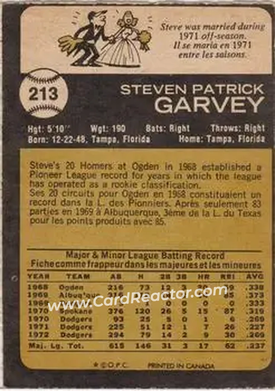 Back of Steve Garvey