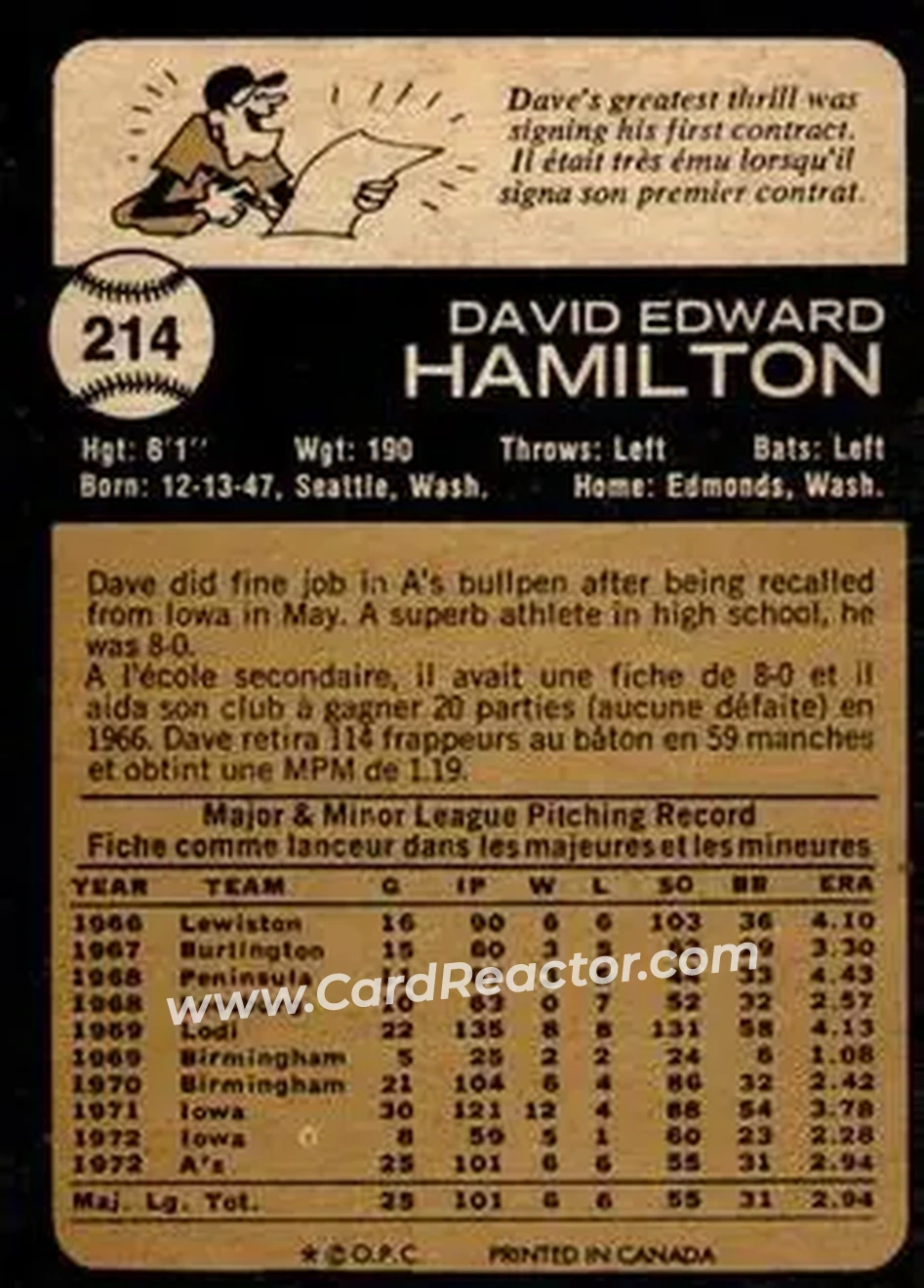 Back of Dave Hamilton