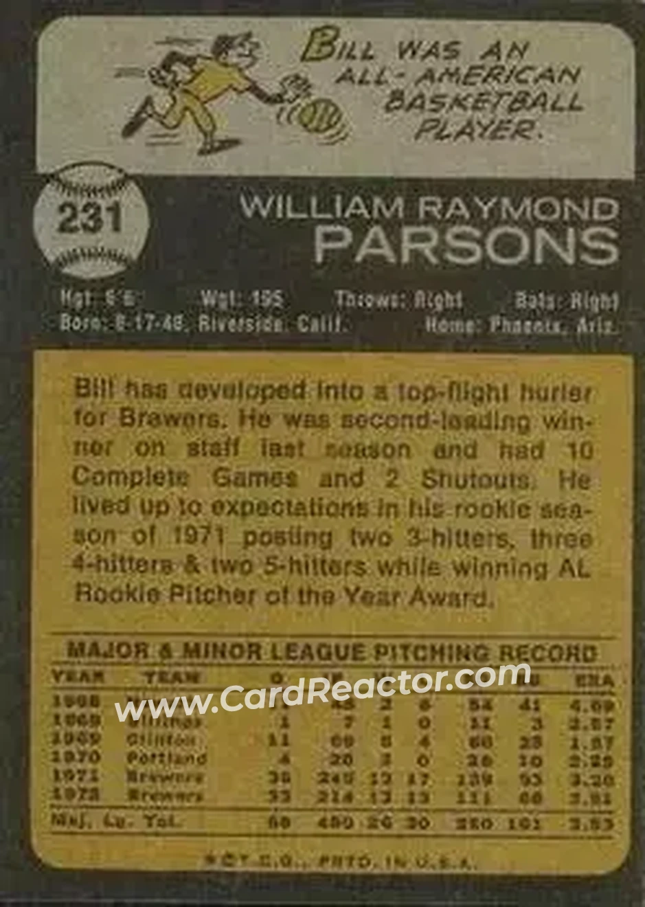 Back of Bill Parsons