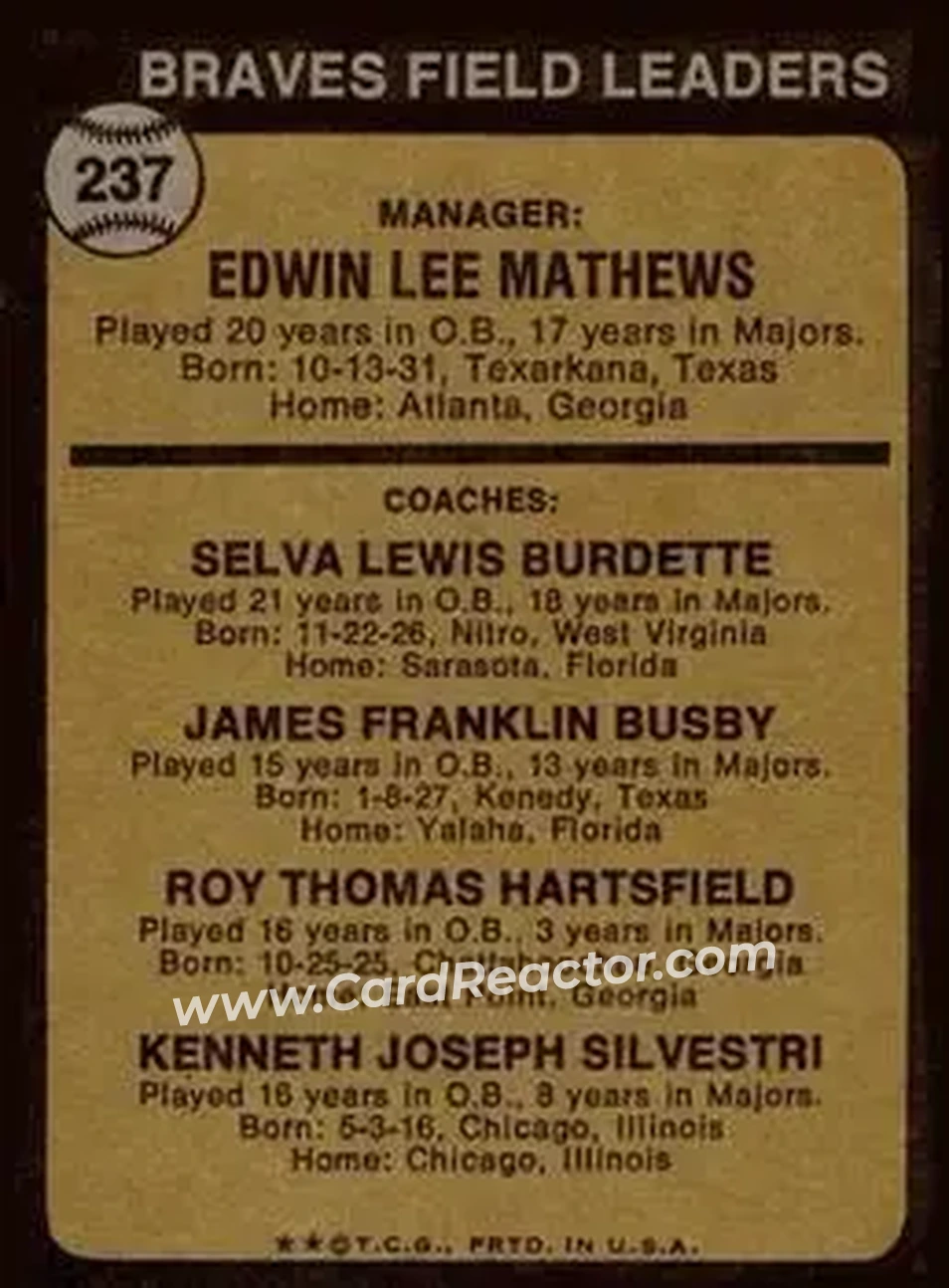 Back of Card #237