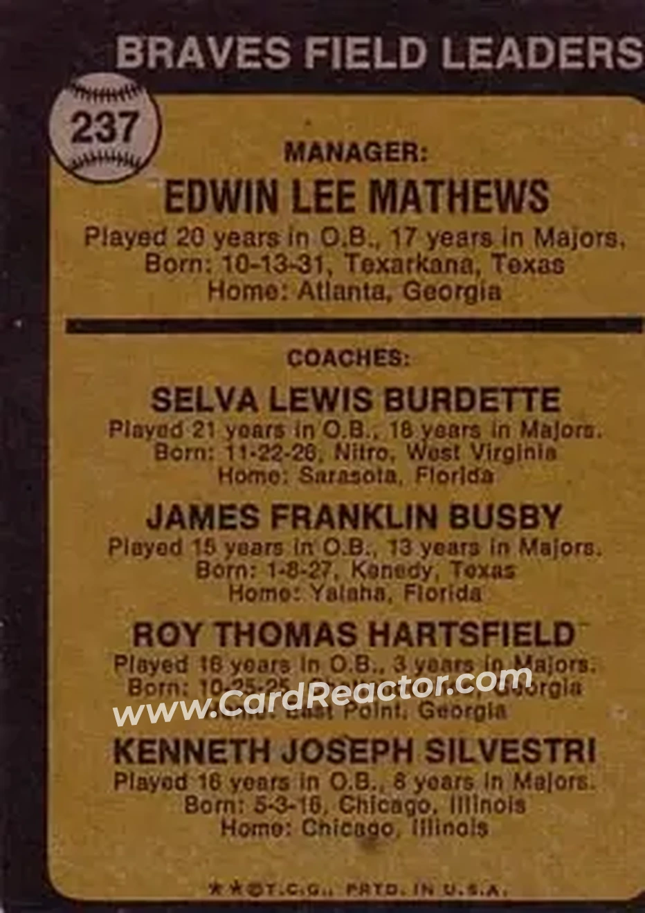 Back of Card #237
