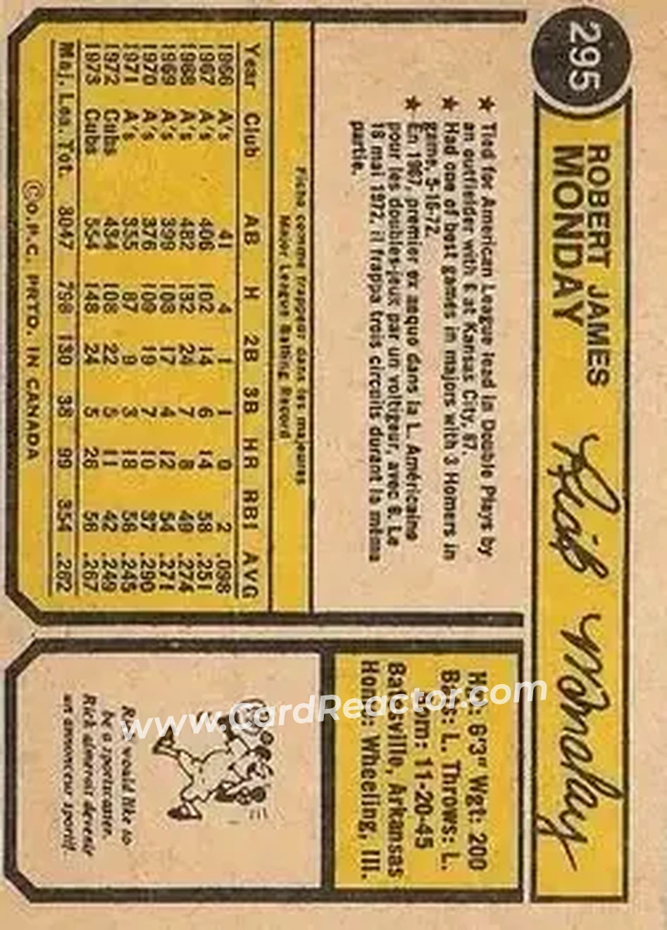 Back of Rick Monday