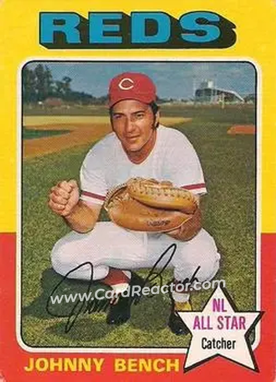 Front of Johnny Bench