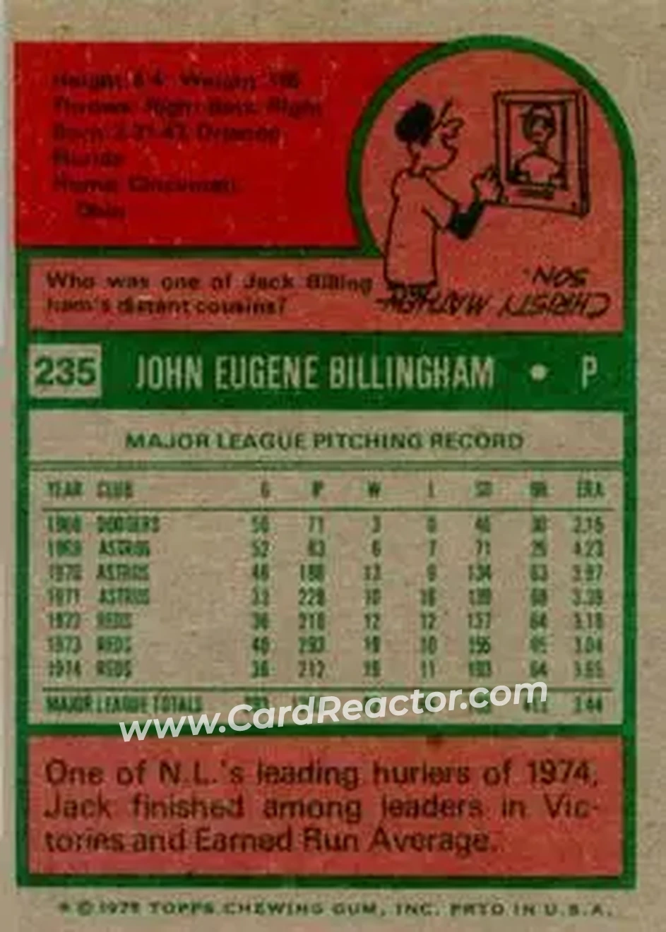 Back of Jack Billingham