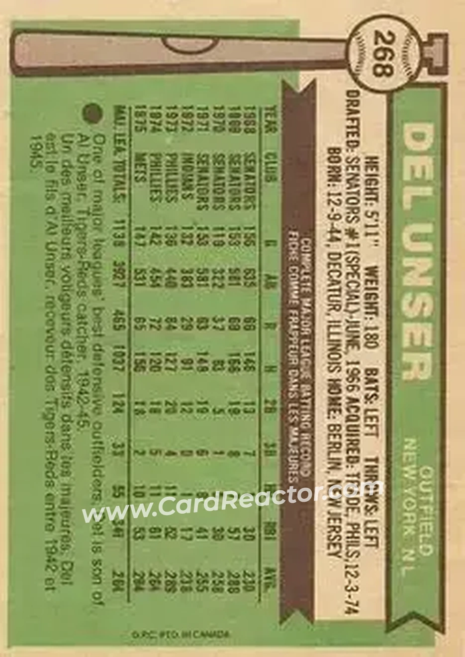 Back of Del Unser