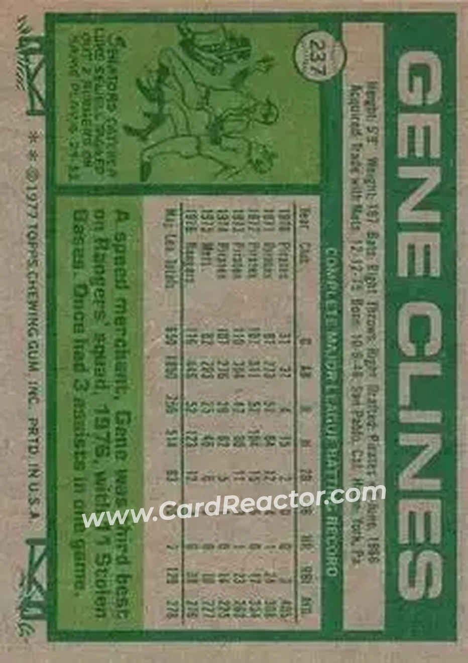 Back of Gene Clines