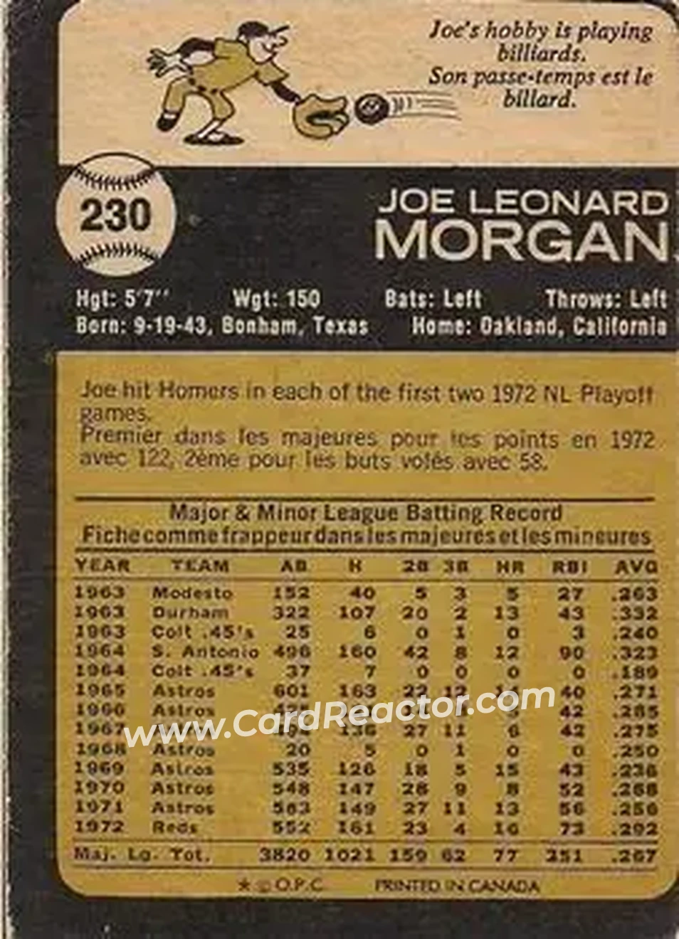 Back of Joe Morgan