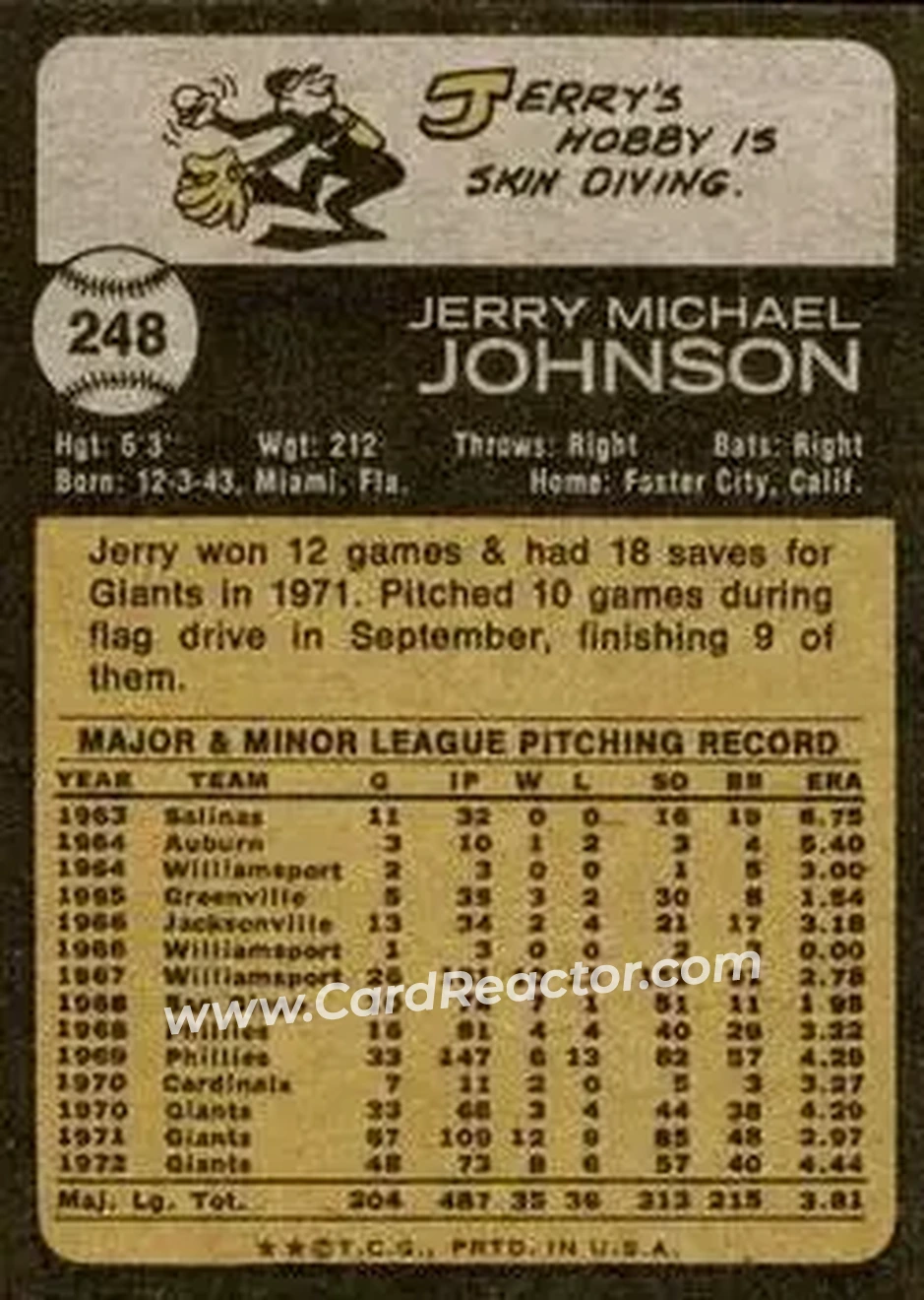 Back of Jerry Johnson