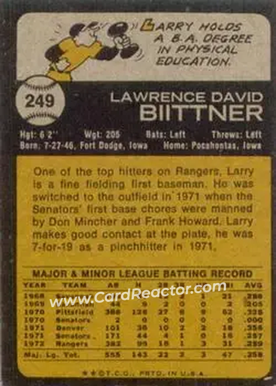 Back of Larry Biittner