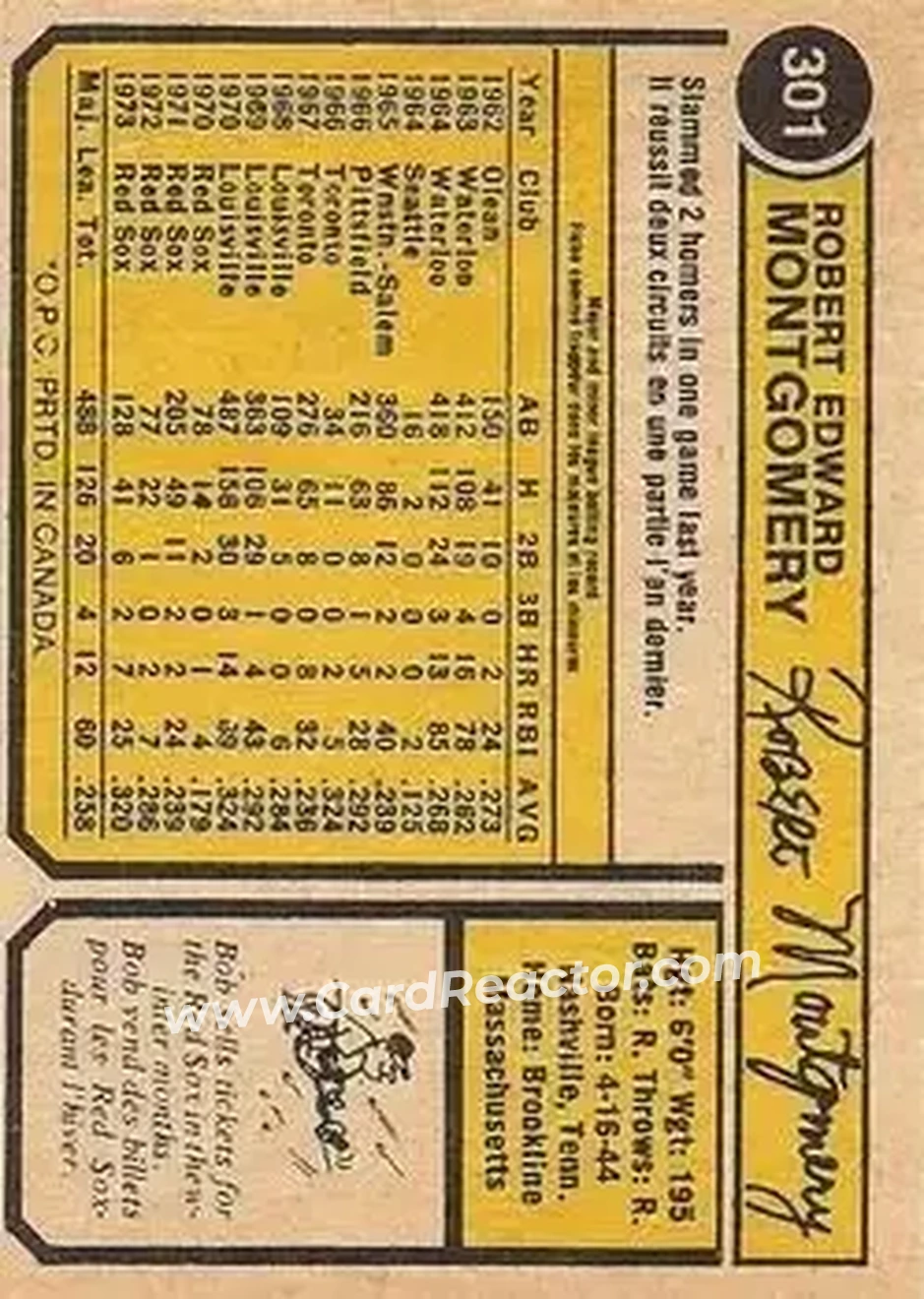 Back of Bob Montgomery