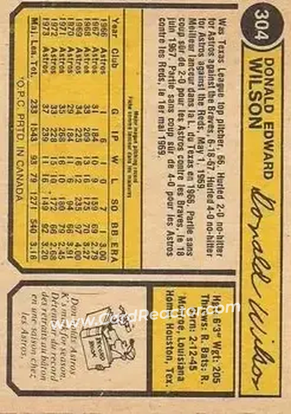 Back of Don Wilson