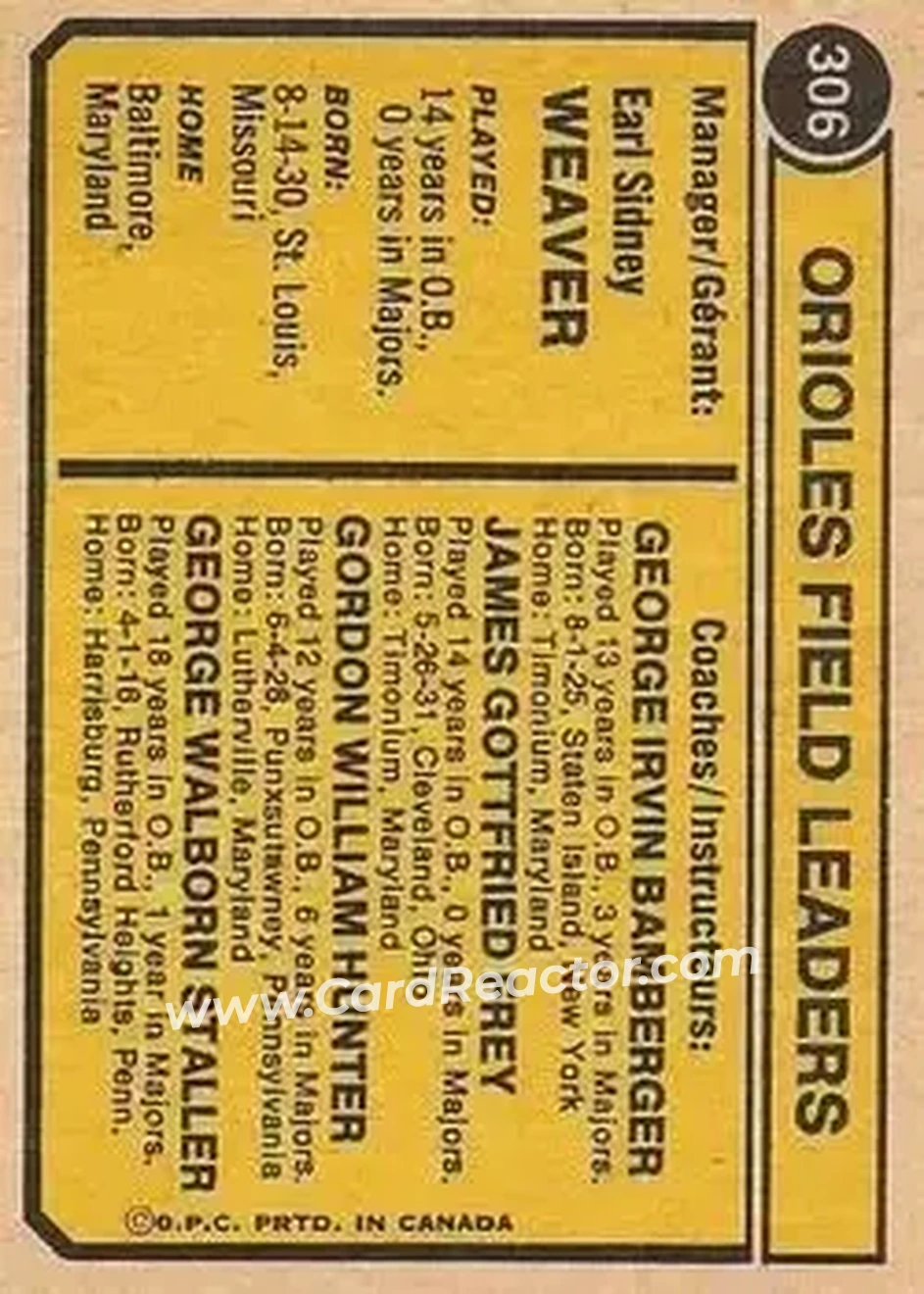 Back of Card #306