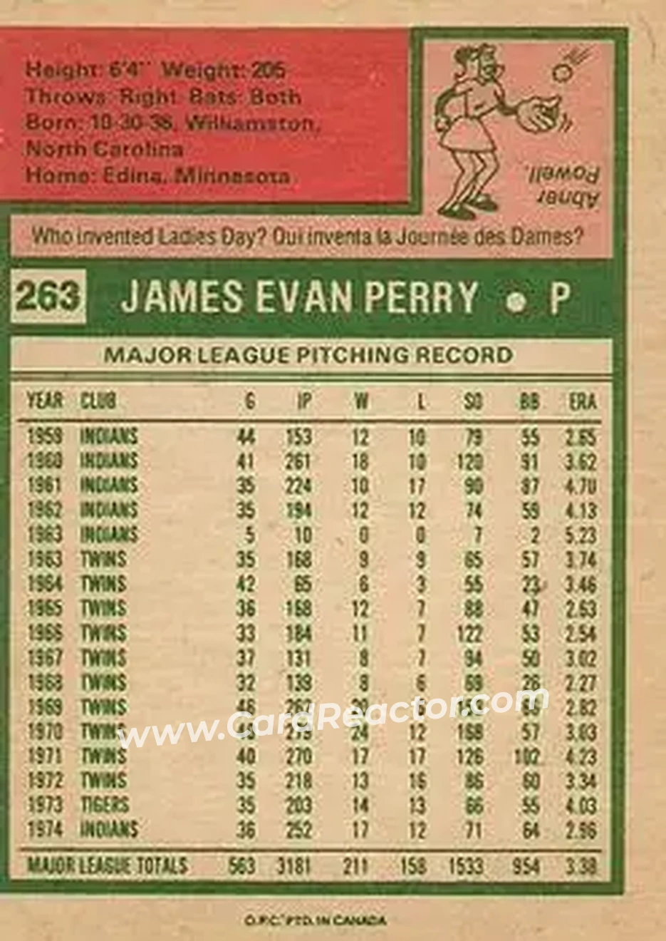 Back of Jim Perry