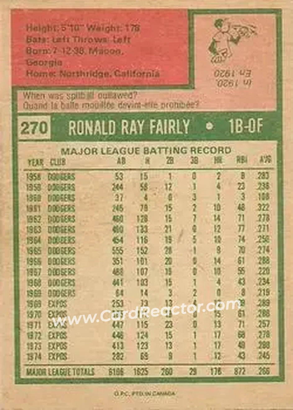 Back of Ron Fairly