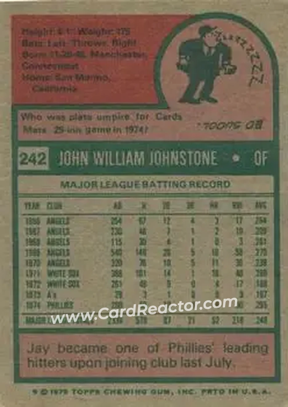 Back of Jay Johnstone