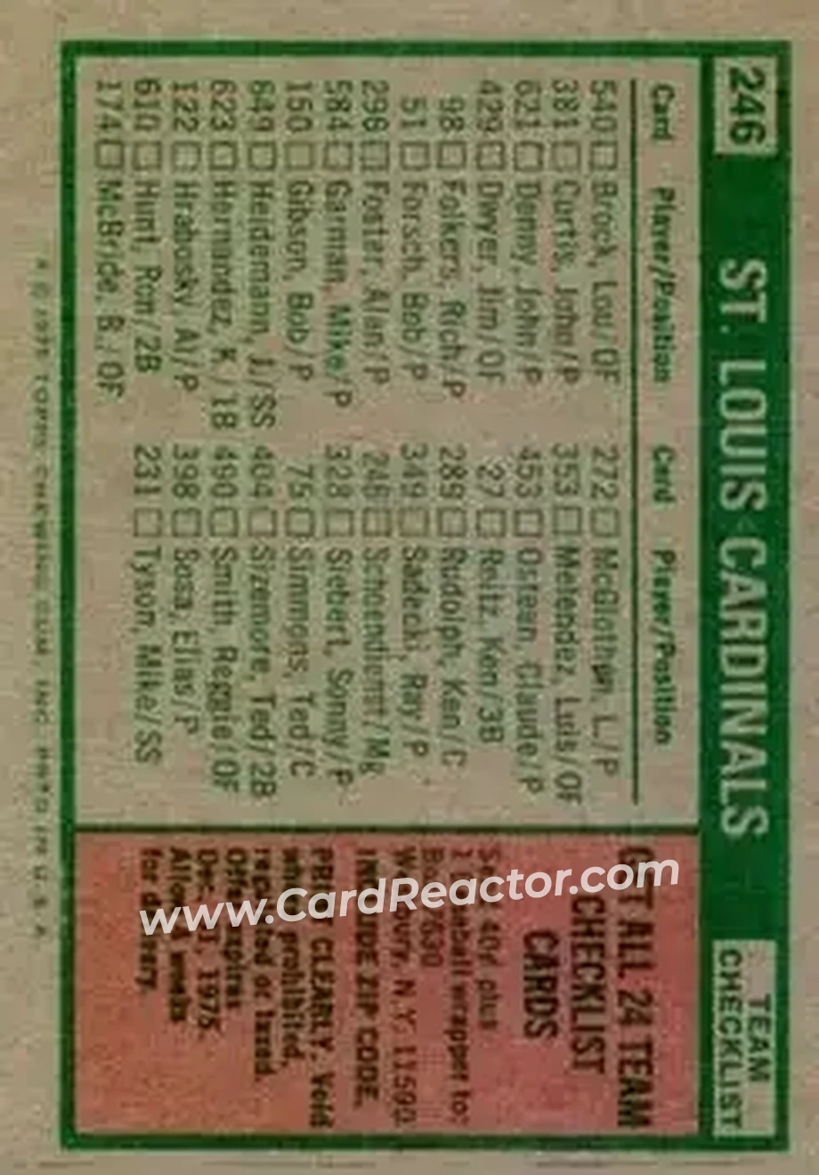 Back of Card #246