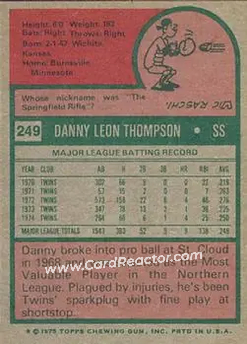 Back of Danny Thompson