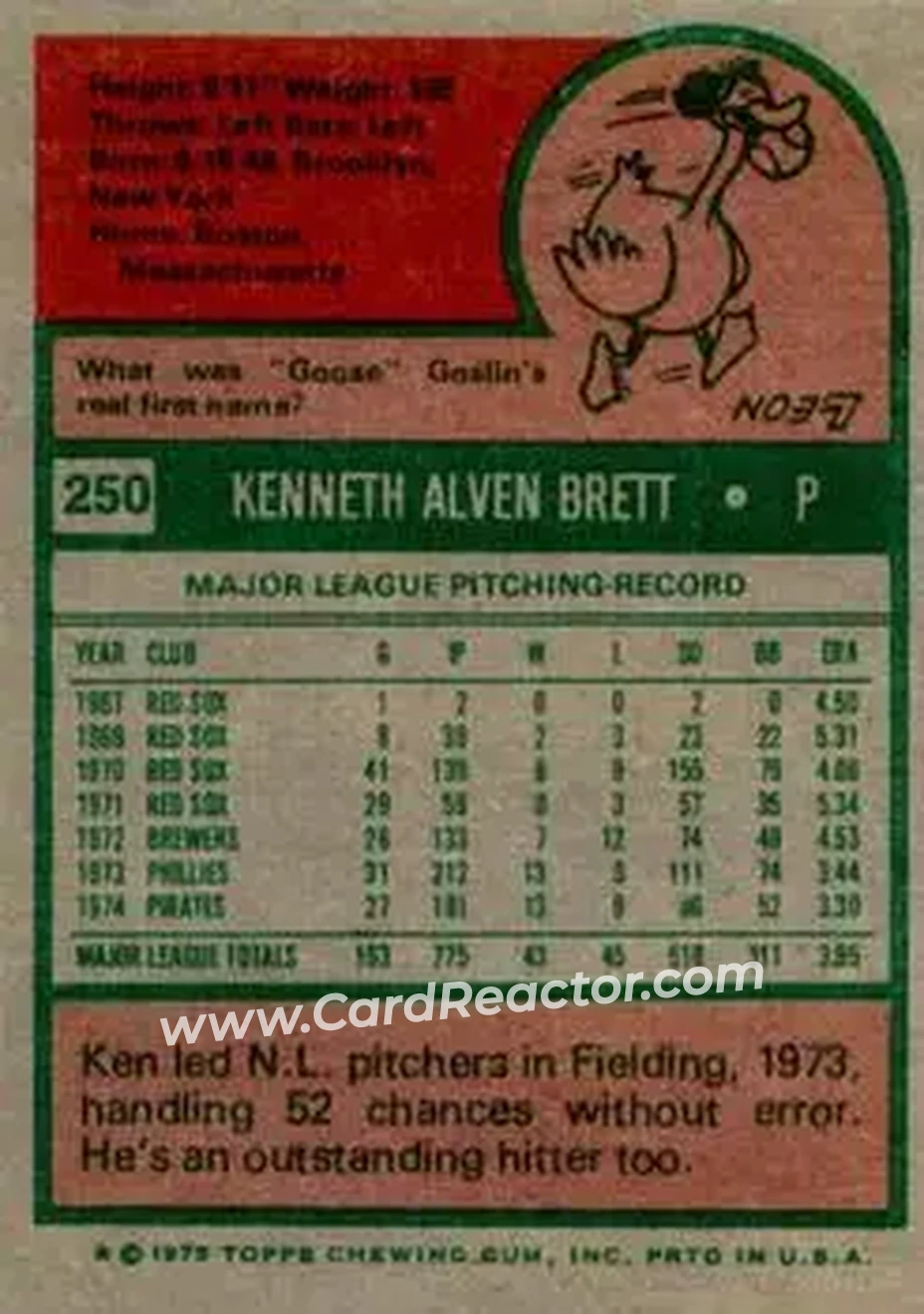 Back of Ken Brett
