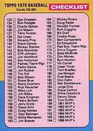 1975 Topps #257 Card #257